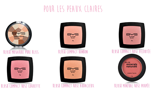 Blushs peaux claires BYS Maquillage