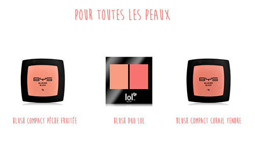 Blushs toutes peaux BYS Maquillage