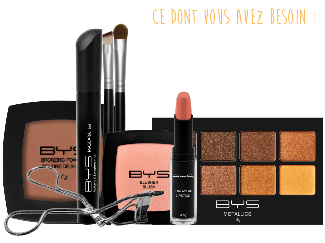 Maquillage doré & bronze fards à paupières BYS Maquillage